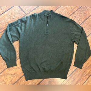 FX Fusion sweater men’s XL olive green 1/4 zip super soft Mock Neck luxury NWT